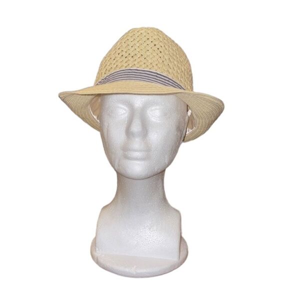 NWT INC International Concepts fedora blue white ribbon hat - Picture 1 of 5